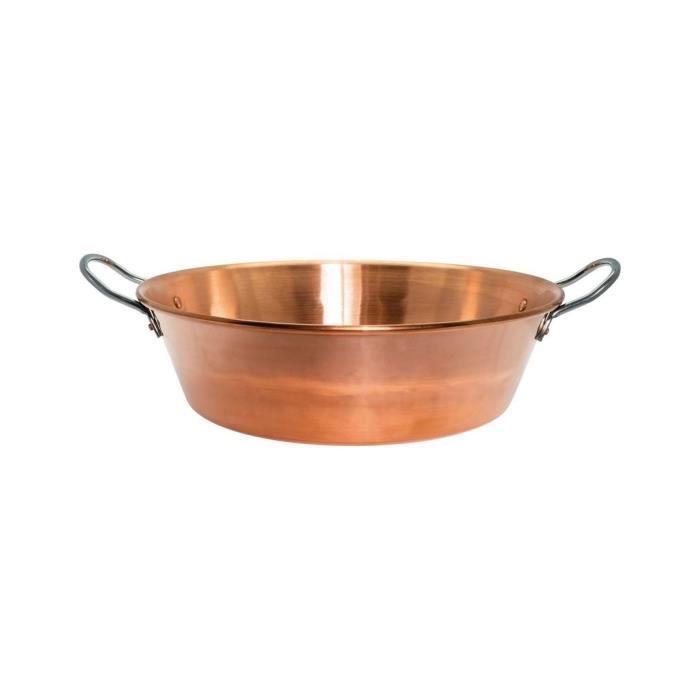 BAUMALU Copper jam bowl 38 cm 12/10 stainless steel handles - approximately 9 liters
