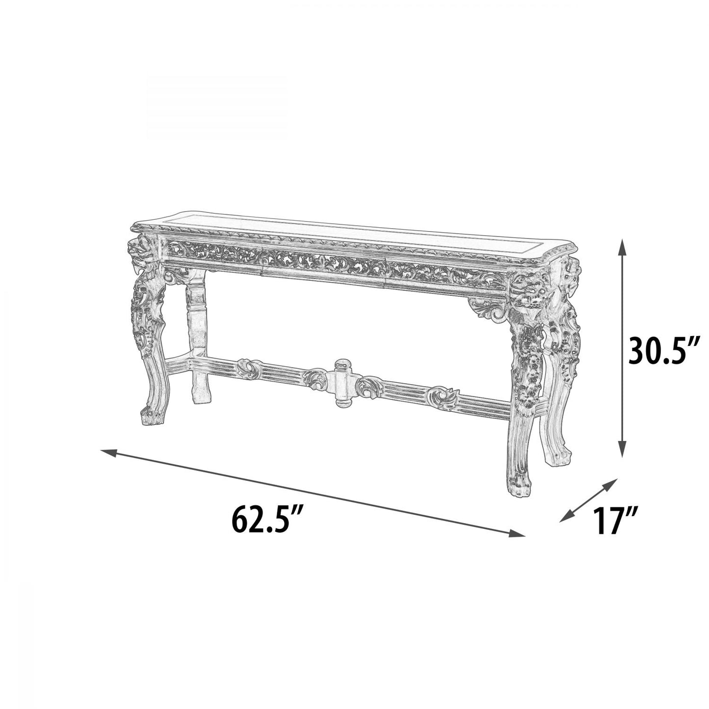Platine Lion Console Table