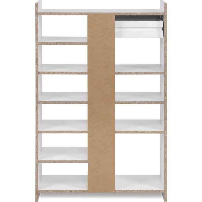 Shoe cabinet - MÜNSTER - White - 12 pairs of shoes - 71.5 x 25 x 109 cm