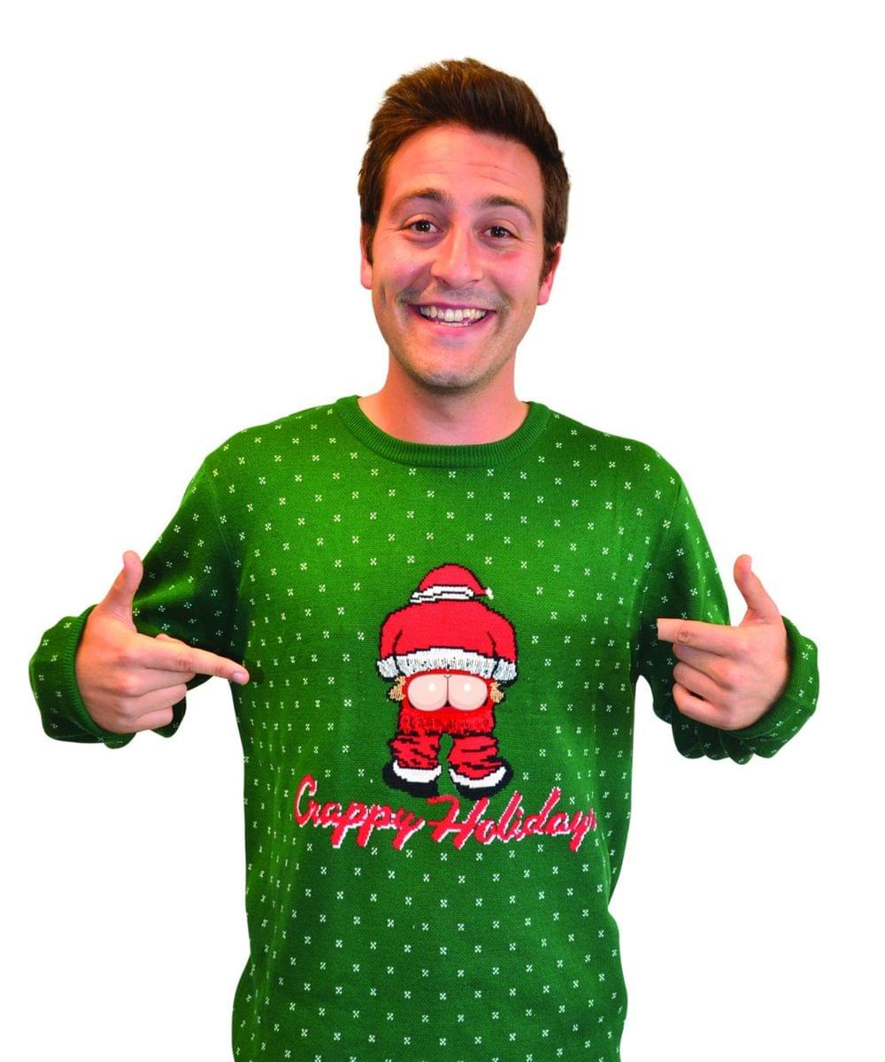 Moving Mooning Santa Sweater Green