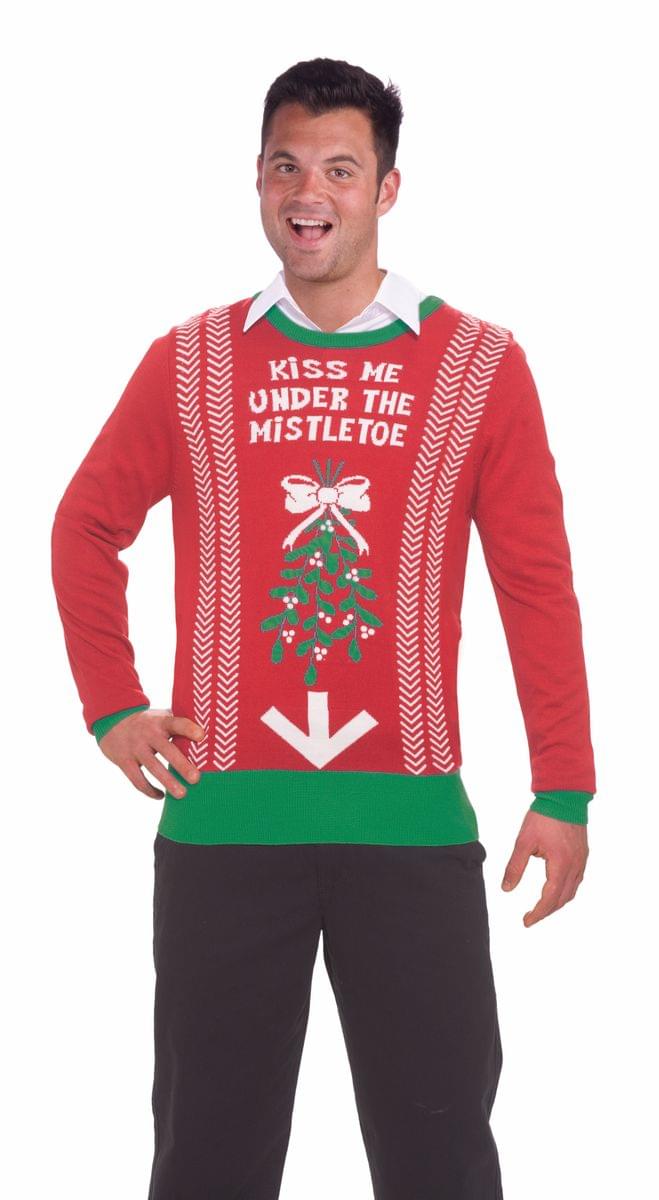Ugly Christmas Under The Mistletoe Adult Sweater Medium