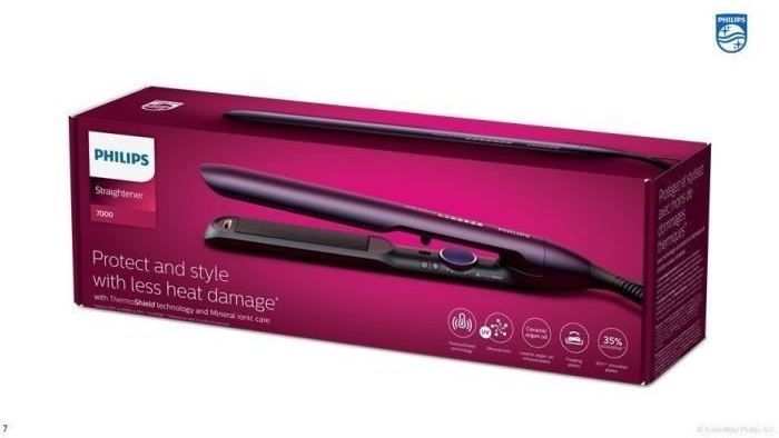 Electric hair straightener - PHILIPS - BHS752/00 - Series 7000 - Ceramic plate - Intense metallic violet