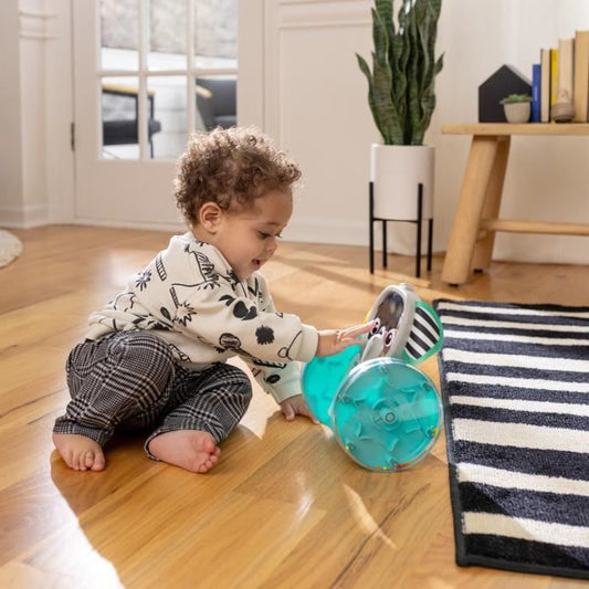 BABY EINSTEIN Little Elephant Rolling Toy, Music and Lights, Interactive and Multilingual, Motor Skills Development