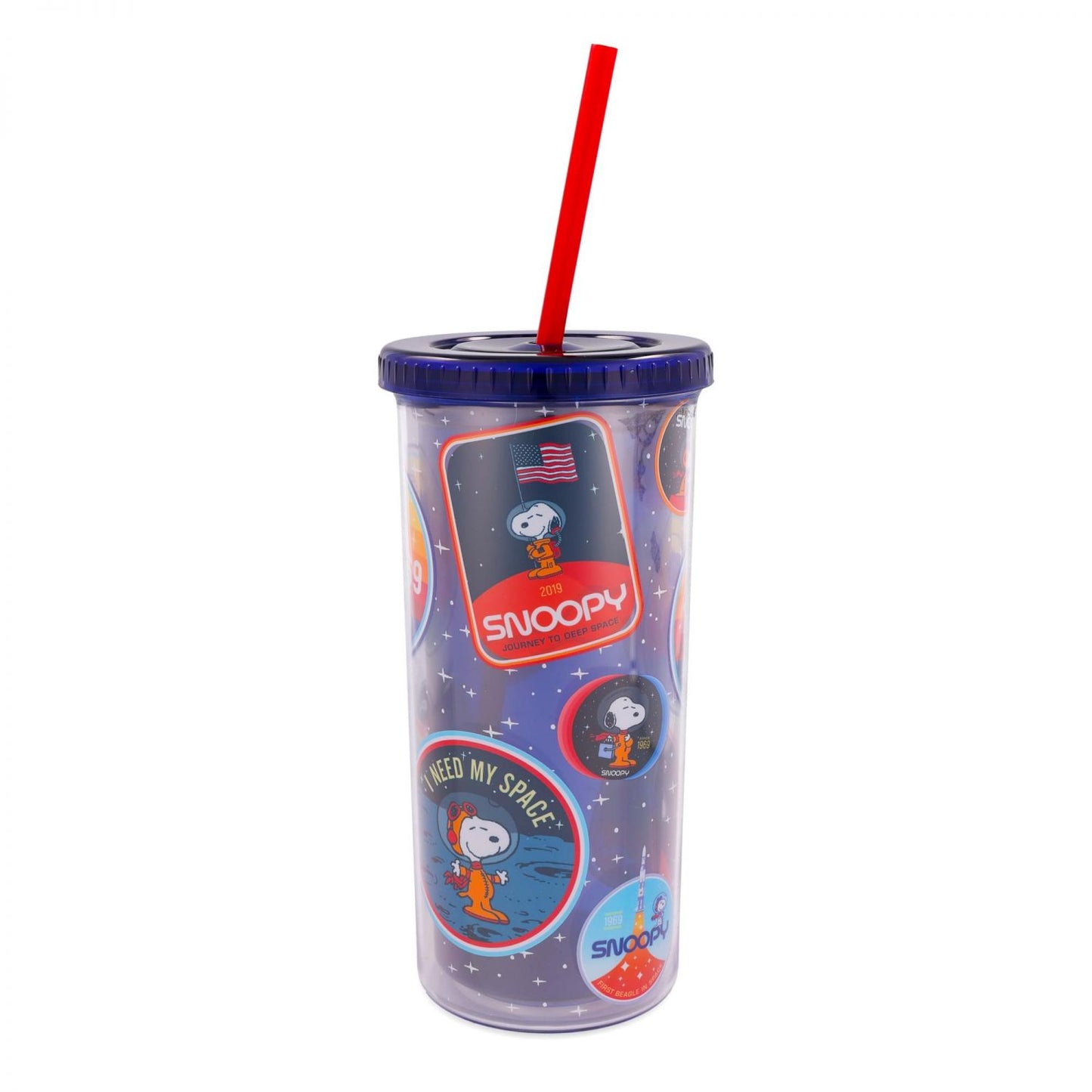 Peanuts Snoopy Space Explorer 20-Ounce Carnival Cup With Lid and Straw