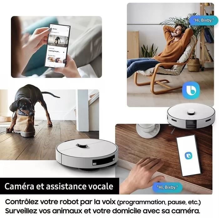 Robot Vacuum Cleaner - Samsung Jet Bot Combo AI VR7MD97A14G - Clean Station Steam Disinfection - Object Recognition