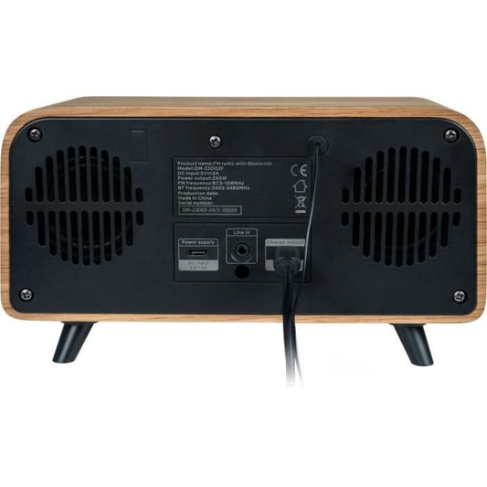 Bluetooth Alarm Clock Radio - THOMSON - Vintage Cosy - 30W, FM Radio, Dual Alarm, LCD Screen, USB-C Charger, 230V Power Supply