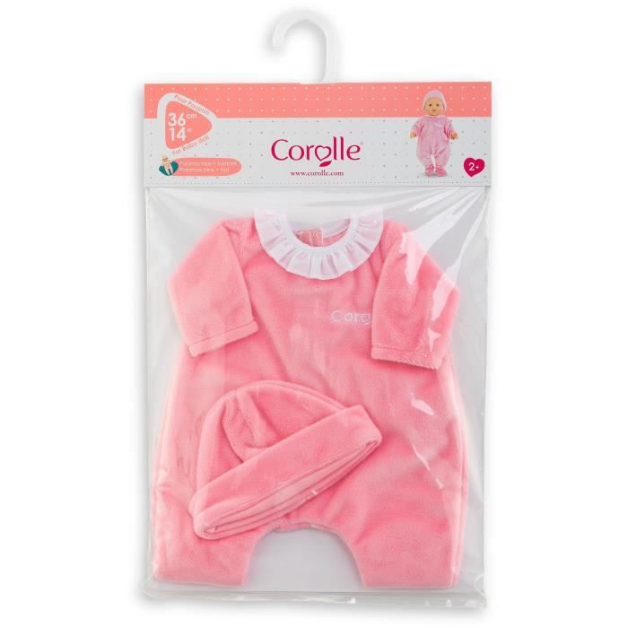 Pink Pajamas and Hat - COROLLE - Clothing - For 36cm Doll - From 2 years old