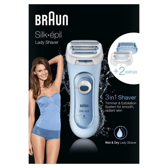 BRAUN Silk-épil Lady Shaver 5-160 Electric Shaver - Female - 3 in 1 - Wireless - Wet & Dry Technology - Blue