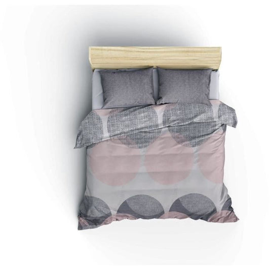 Bedding set - 1 duvet cover 220 x 240 cm + 2 pillowcases 60 x 60 cm - 100% cotton - Grey