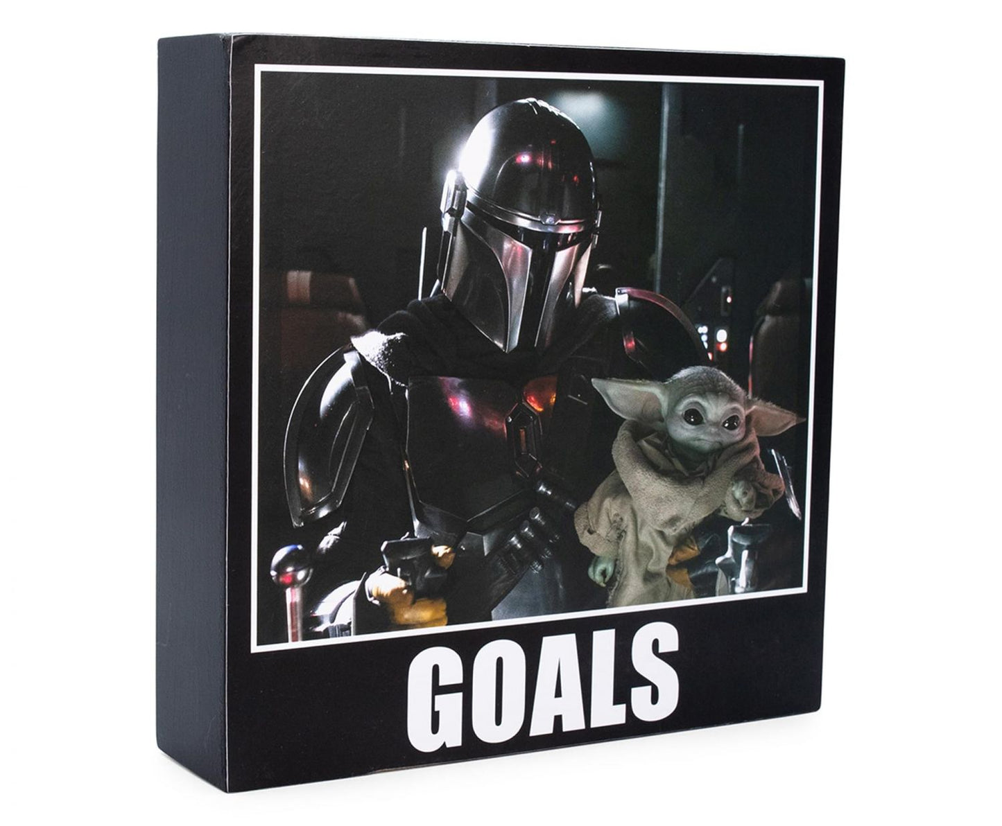 Star Wars The Mandalorian Goals 6 x 6 Inch Wood Box Sign