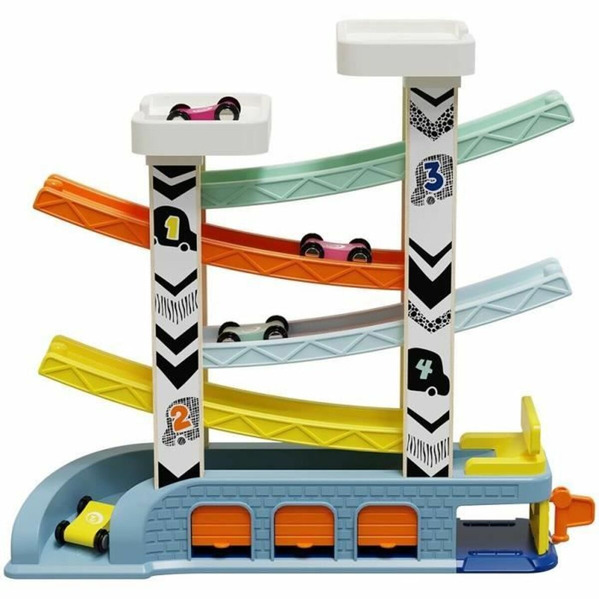 Trains and vehicles on rails