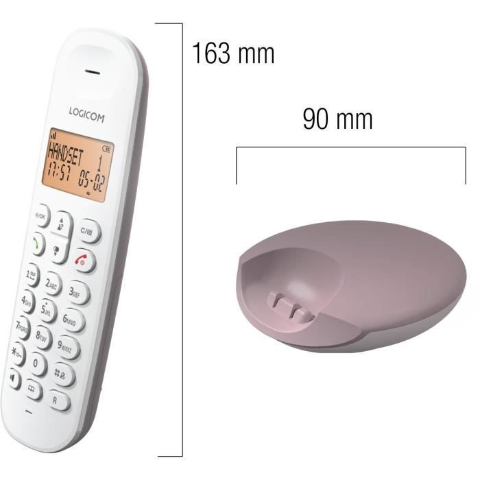 Cordless landline phone - LOGICOM - DECT ILOA 150 SOLO - Taupe - Without answering machine
