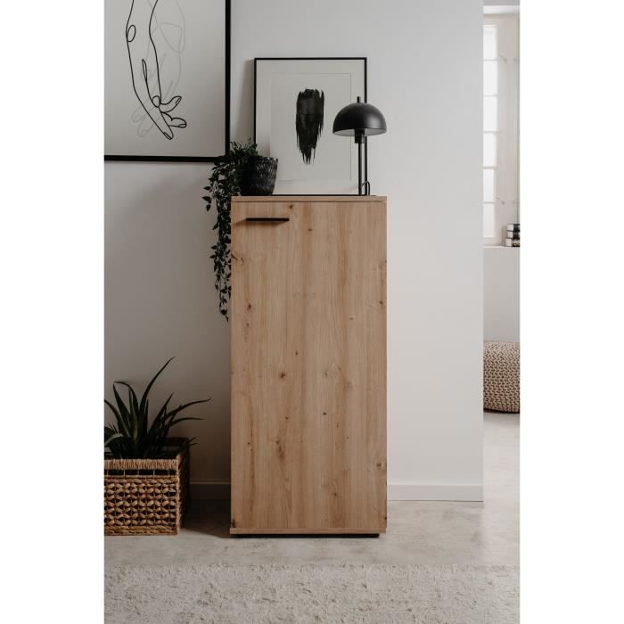Satos shoe cabinet - Artisan oak - 100 x 110 x 34 cm - Capacity 12 pairs