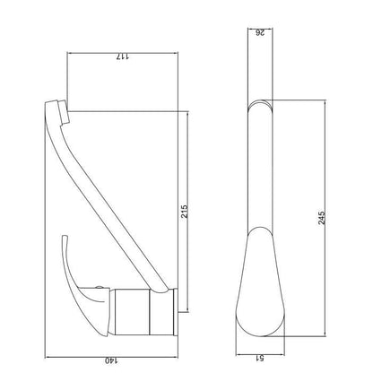 ROUSSEAU Belfort kitchen mixer tap - Without hand shower - Chrome