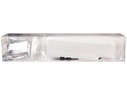 Race Horse Transport Trailer White 1/87 (HO) Plastic Model by Promotex