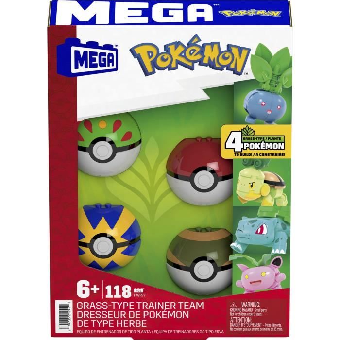 MEGA Pokémon - Grass-type Pokémon Trainer - Building Set HWR77