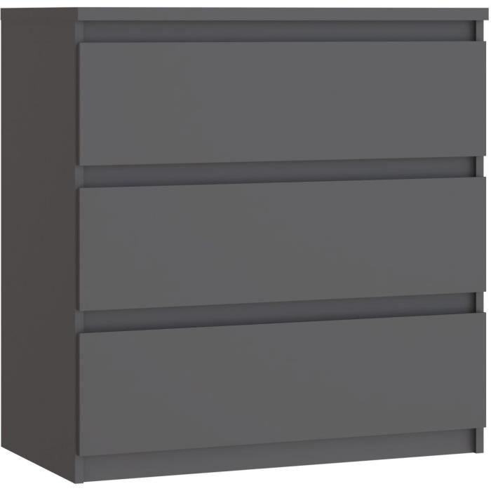 Chest of drawers - CHELSEA - 3 drawers - Anthracite - 77.2 x 42.2 x 79.9 cm