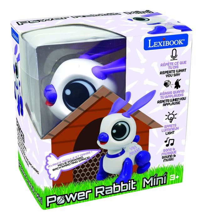 Power Rabbit Mini - Robot rabbit with light and sound effects, hand clap control, repeat