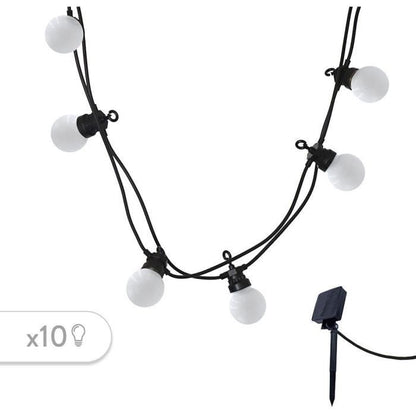 Solar light string - LUMISKY - PARTY MILKY SOLAR - 5.70 m - 8 modes - 10 warm white LED globes