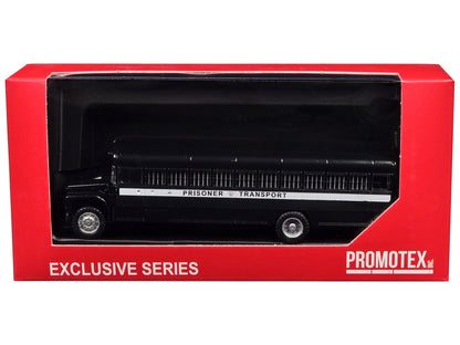 Prisoner Transport Bus Black 1/87 (HO) Plastic Model Car by Promotex