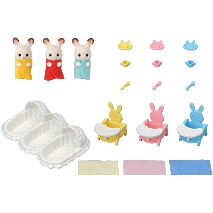 SYLVANIAN FAMILIES Chocolate bunny triplets and childcare accessories For Children