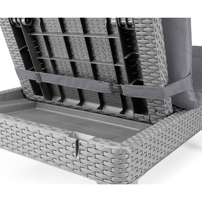 Allibert by Keter - Jaipur - Sunbathing in Imitation Rattan Braided - Gray