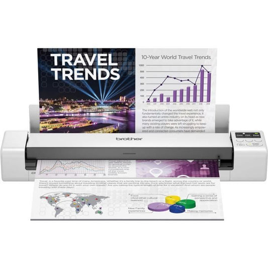 BROTHER DS-940 Mobile Scanner - A4 - Duplex - WiFi - Integrated Battery - 15 ppm - Color - Black / White - Scan to USB