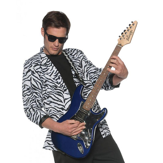 80's Zebra Blazer White Adult Costume XXL