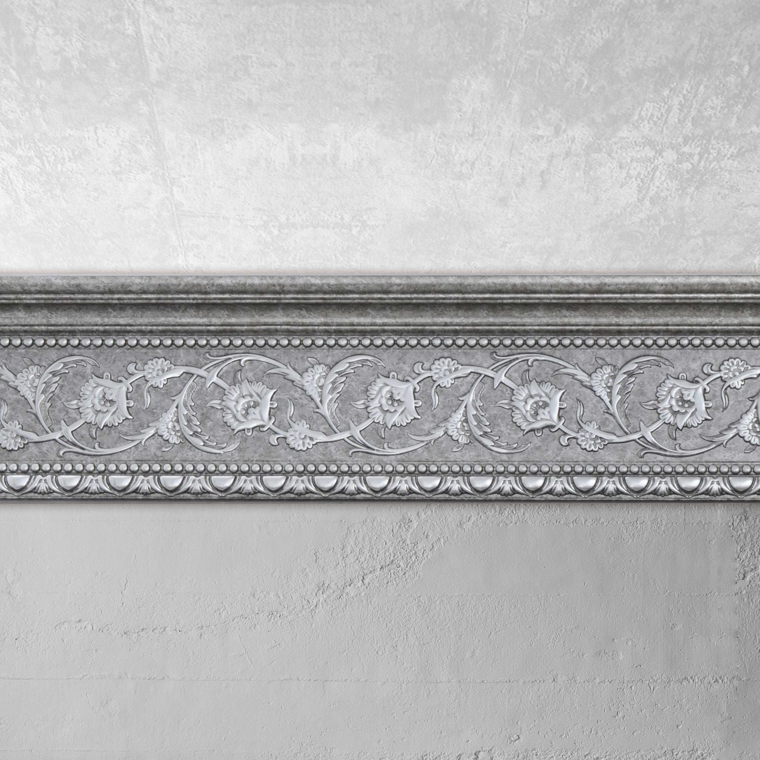 Grey and Silver Crown Molding 92 Inch