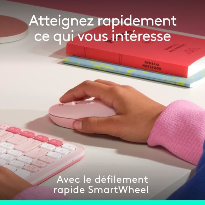 Mouse - Wireless - Logitech - Pop Mouse - Pink