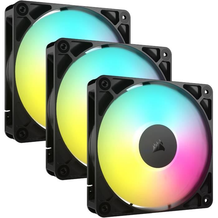 Pack of 3 120mm ARGB fans - CORSAIR - RS120 - Exceptional cooling and dynamic lighting effects