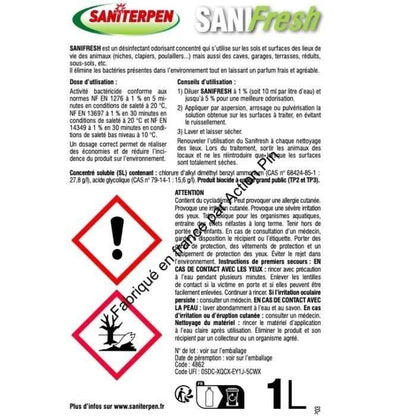 SANITERPEN Sanifresh concentrated odor disinfectant - For the home - 1 L