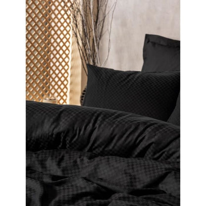 Bedding set - 1 duvet cover 220 x 240 cm + 2 pillowcases 60 x 60 cm - 100% cotton - Black