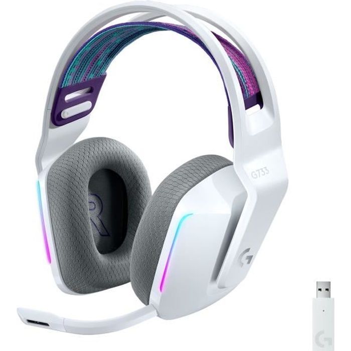 Gaming Headphones - Wireless - LOGITECH G - G733 LIGHTSPEED - White
