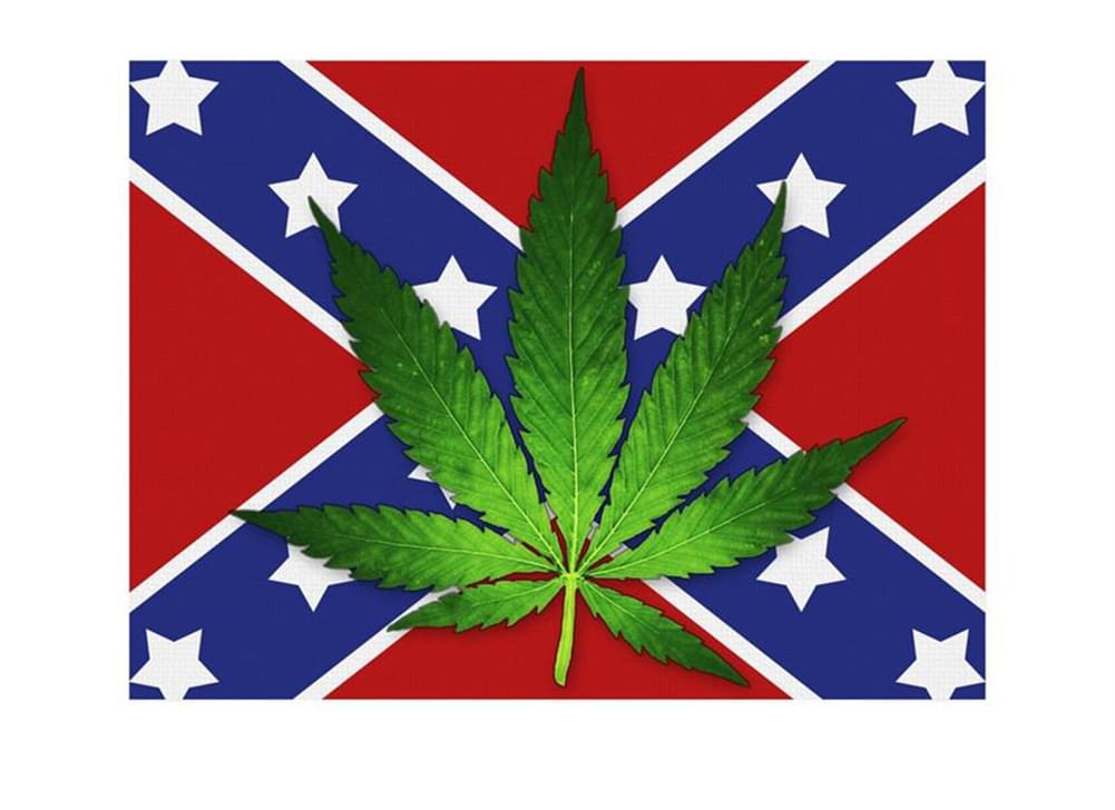Confederate Flag With Pot Leaf Lightweight Fleece Throw Blanket | 45 x 60 Inches