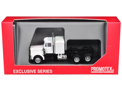 Peterbilt Long Tractor White 1/87 (HO) Plastic Model Car by Promotex