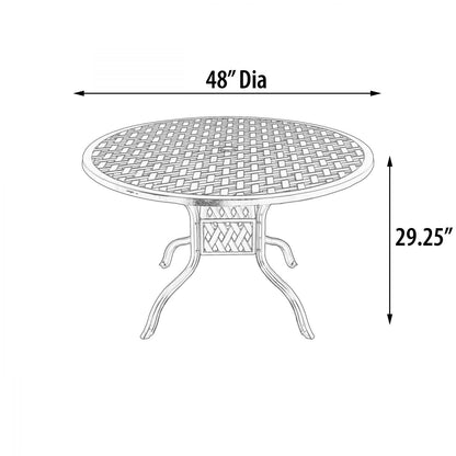 Savannah Outdoor Aluminum Round Dining Table