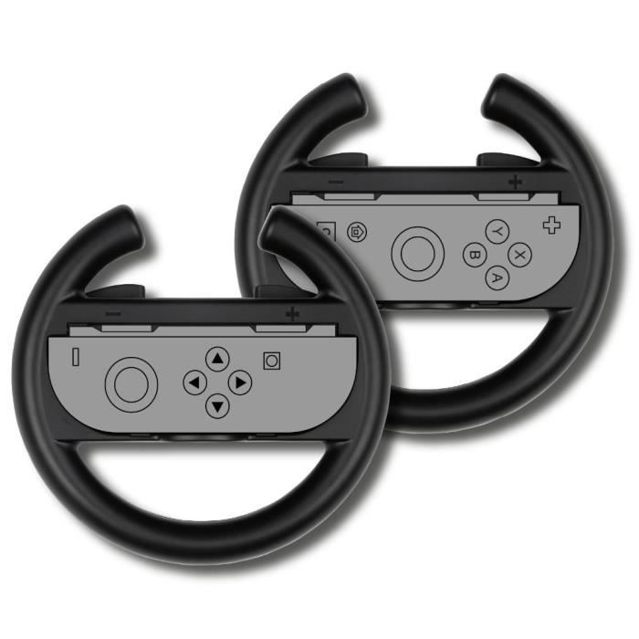Pair of steering wheels - KONIX - For Nintendo Switch 2 Joy-Con controllers - Black