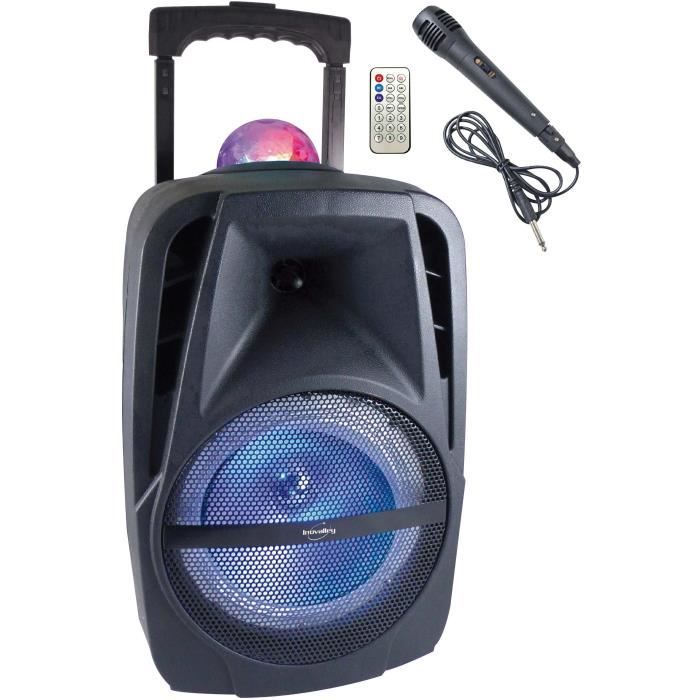 INOVALLEY KA116BOWL - 450W Bluetooth light speaker - Karaoke function - Multicolored LED kaleidoscope ball - USB port