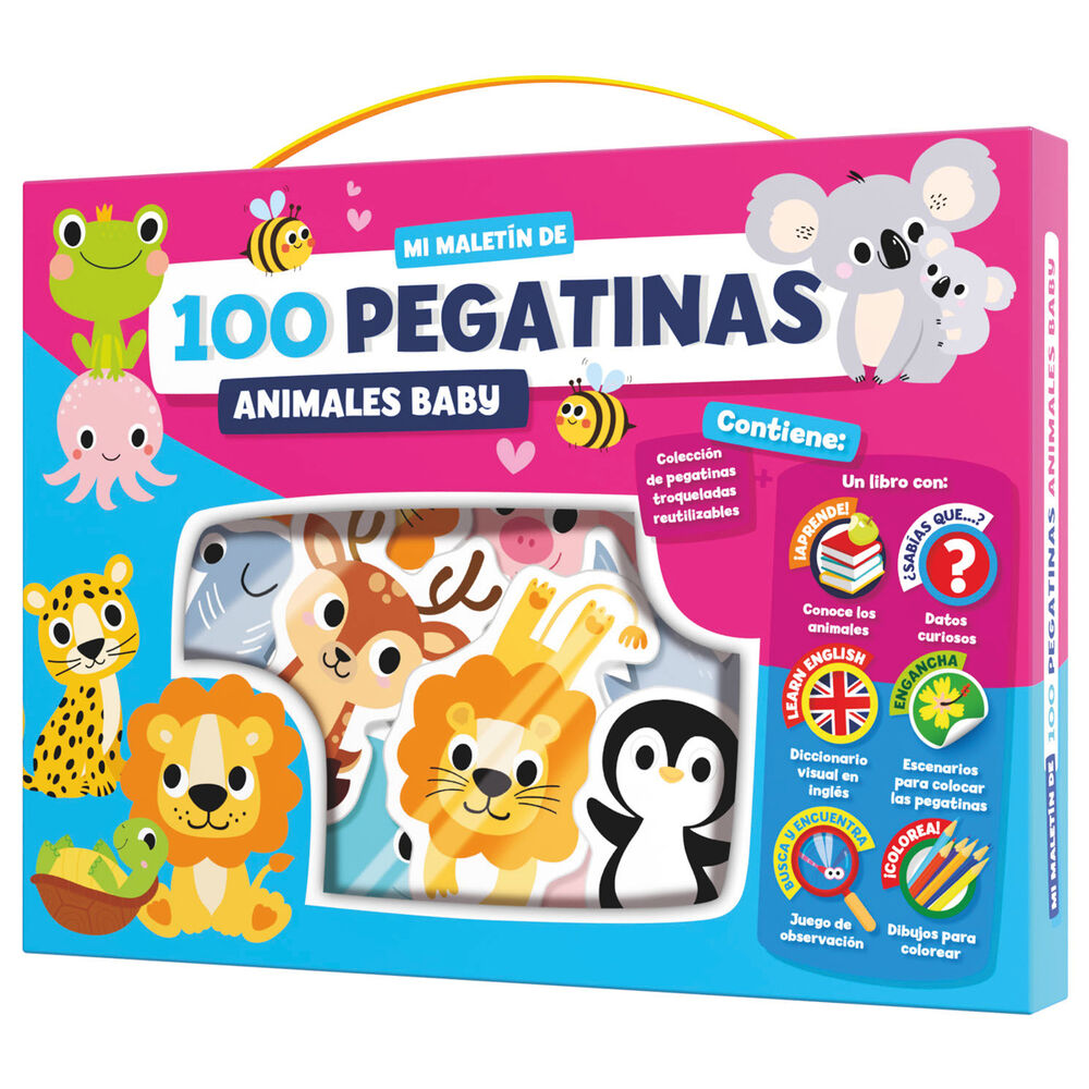 Baby Animals 100 stickers briefcase