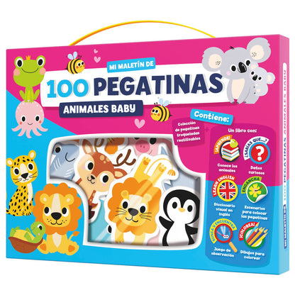 Baby Animals 100 stickers briefcase