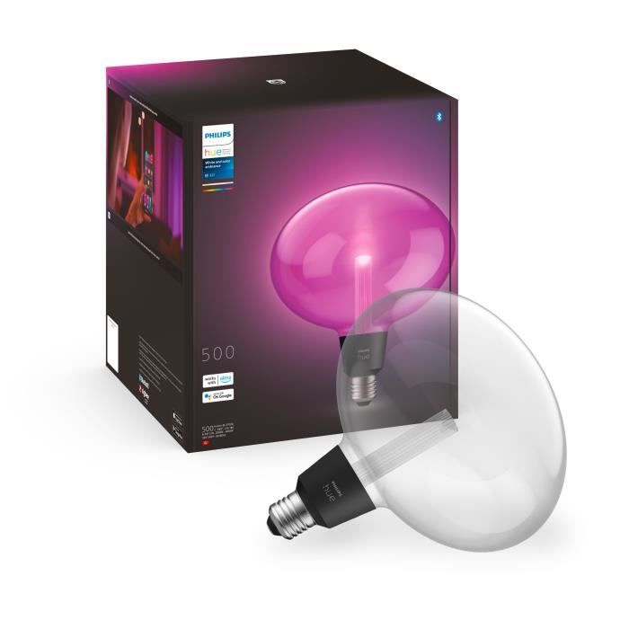 Philips Hue White and Color Ambiance, Ellipse E27 connected LED bulb, Bluetooth compatible