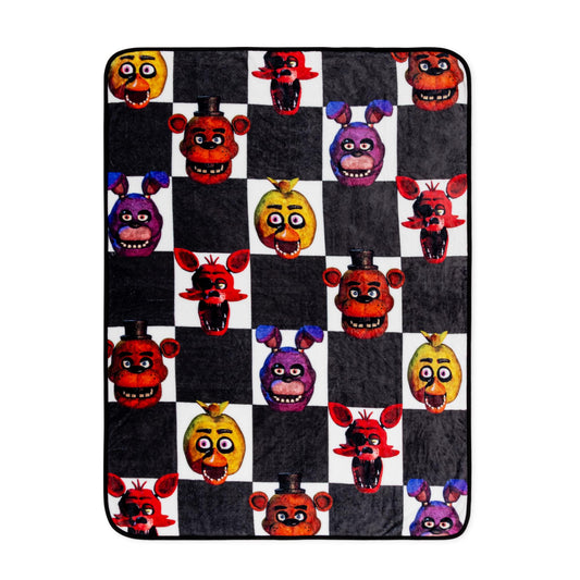 Five Nights At Freddy's Checkerboard Fleece Throw Blanket | 45 x 60 Inches