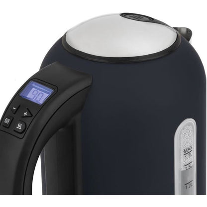 Programmable kettle - HKoeNIG - Boe56 - 1.7L - 2200 W - Adjustable temperature - LCD screen - Matte midnight blue and stainless steel