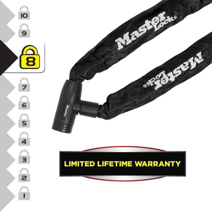 Bicycle Anti-Theft Chain - MASTER LOCK - 90 cm length - Hardened steel resistant to cutting and sawing