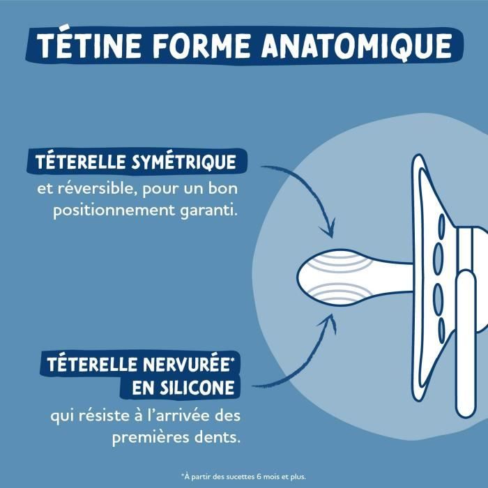 2 Anatomical pacifiers - DODIE - A109 EDL - +18 months - Mathilde Cabanas Blue