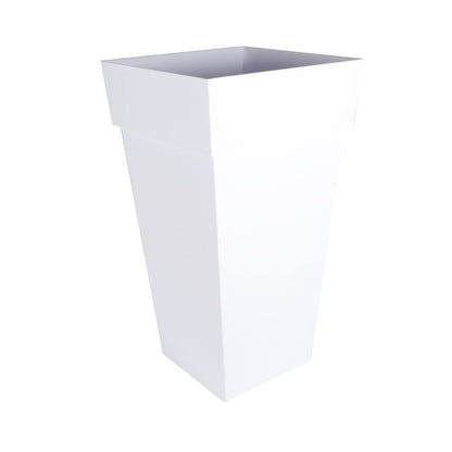 EDA Flower pot xxl Tuscany - Square - 43.3 x 43.3 x H 80 cm - 98 L - White