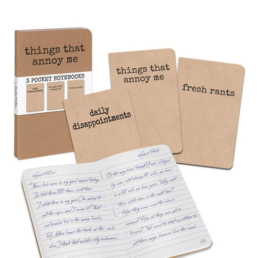 Grump, Things That Annoy Me: Set of 3 Notebooks