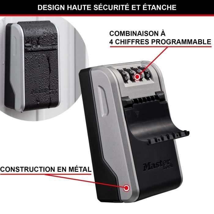 MASTER LOCK - Outdoor key box - New design - Wall mounting - Large capacity - High security - 19.6 x 7.6 x 5.6 cm