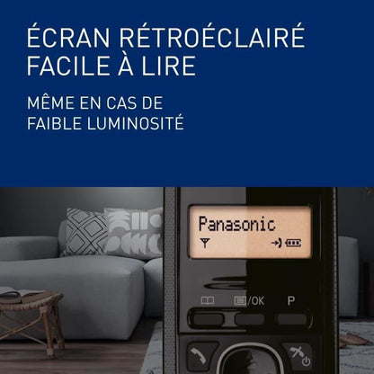 Panasonic KX-TG1611FRH Solo Cordless Phone Without Answering Machine Black